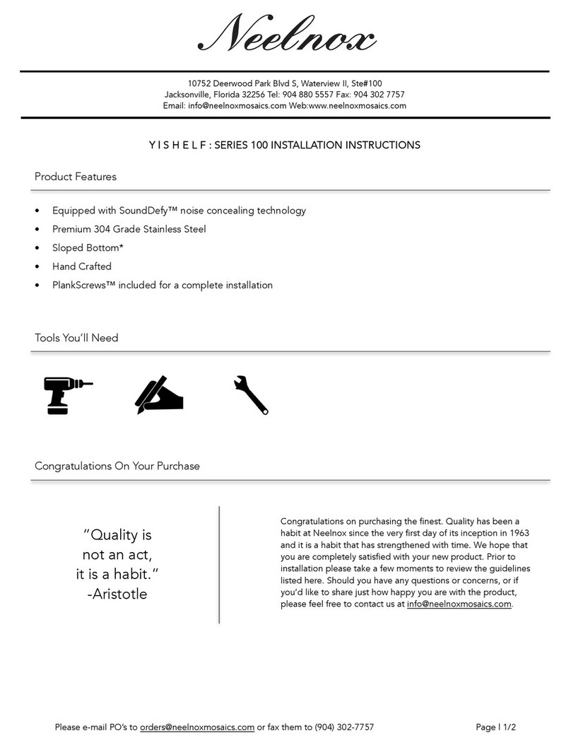 NEELNOX 100 Y SHELF Series installation instructions