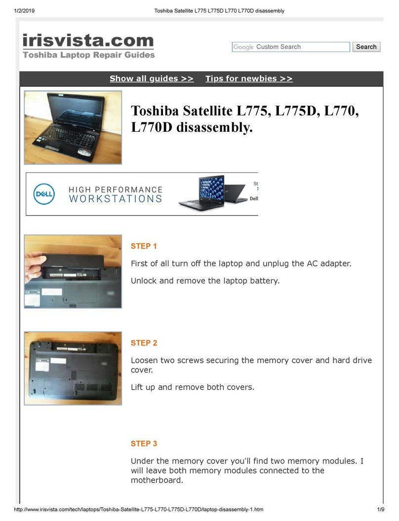 Toshiba Satellite L775 Installation instructions