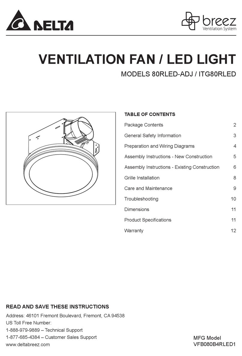DELTA BREEZ 80RLED-ADJ User manual
