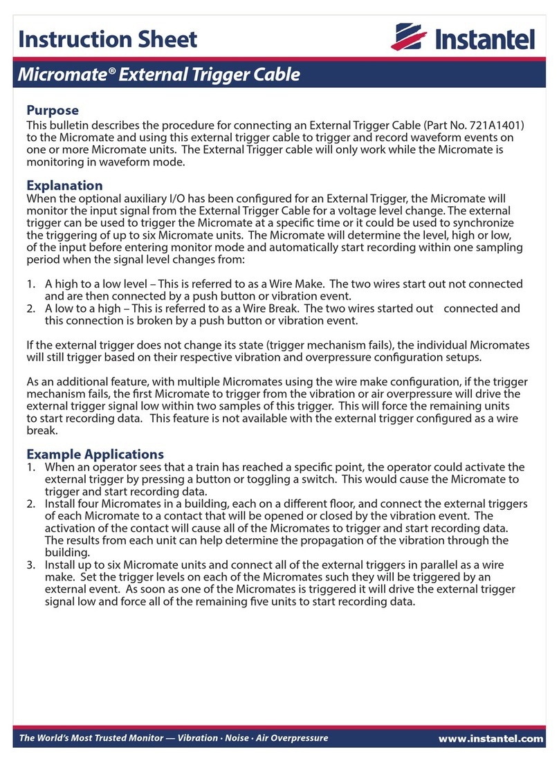 Instantel Micromate 721A1401 instruction sheet
