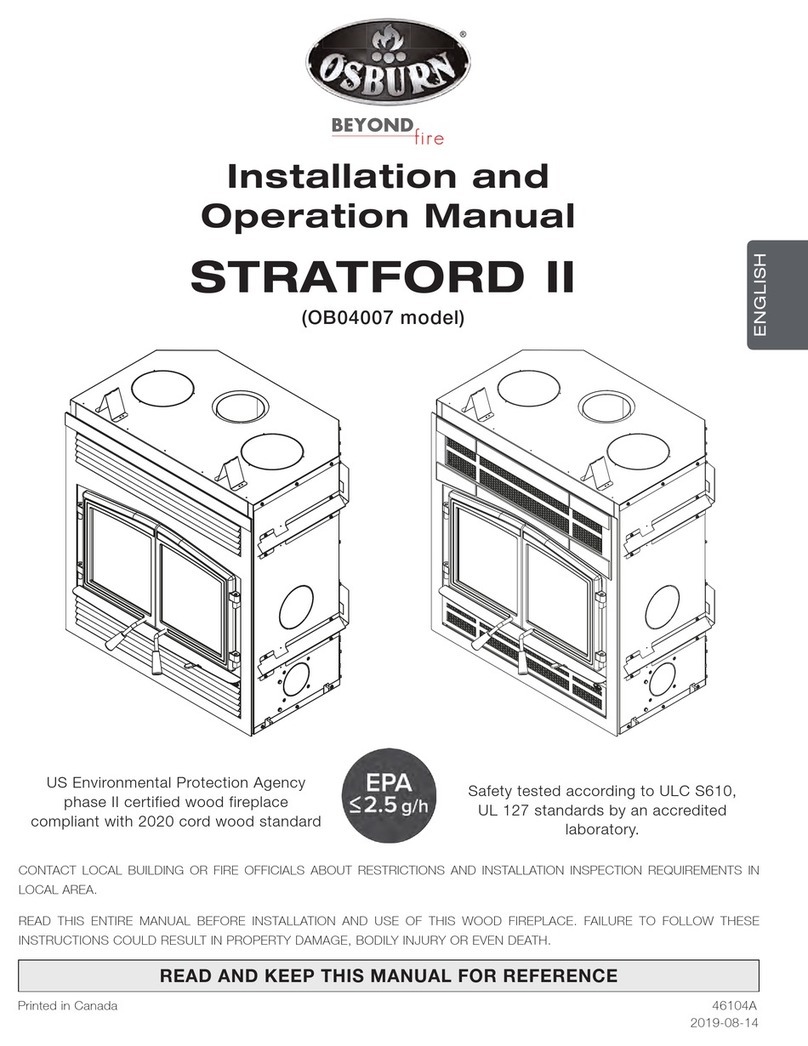 Osburn STRATFORD II OB04007 Installation and operation manual Osburn STRATFORD II OB04007 Installation and operation manual
