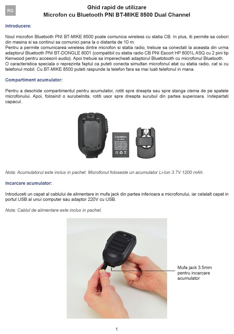 PNI BT-MIKE 8500 Quick user guide