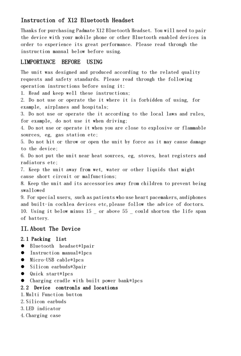 Padmate X12 Instruction