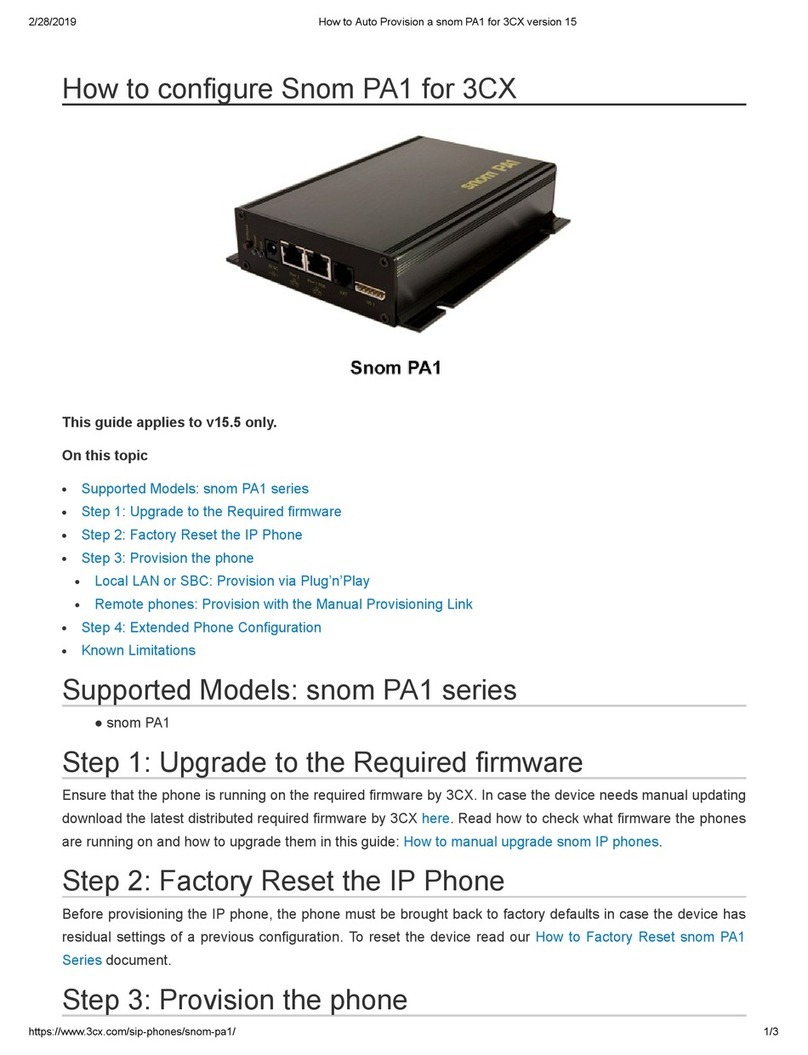 Snom PA1 Series Configuring guide