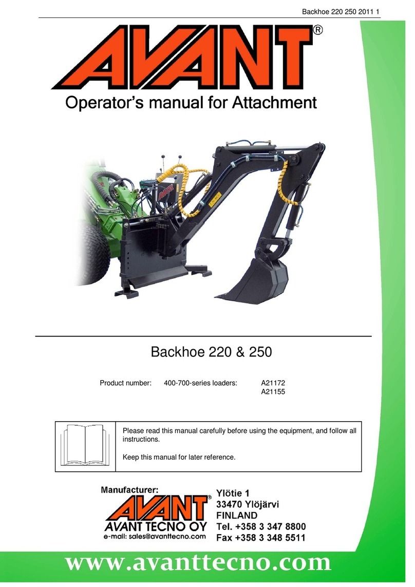 Avantco Backhoe 250 Operator's manual