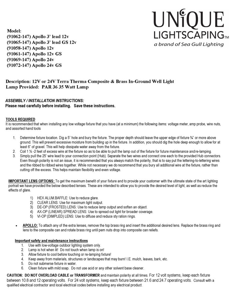 Unique Lightscaping Apollo 3' lead 12v Programming manual