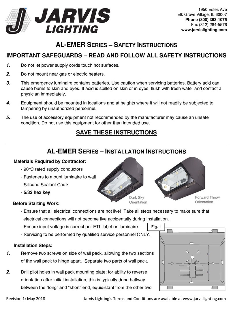 Jarvis Lighting AL-EMER Series installation instructions