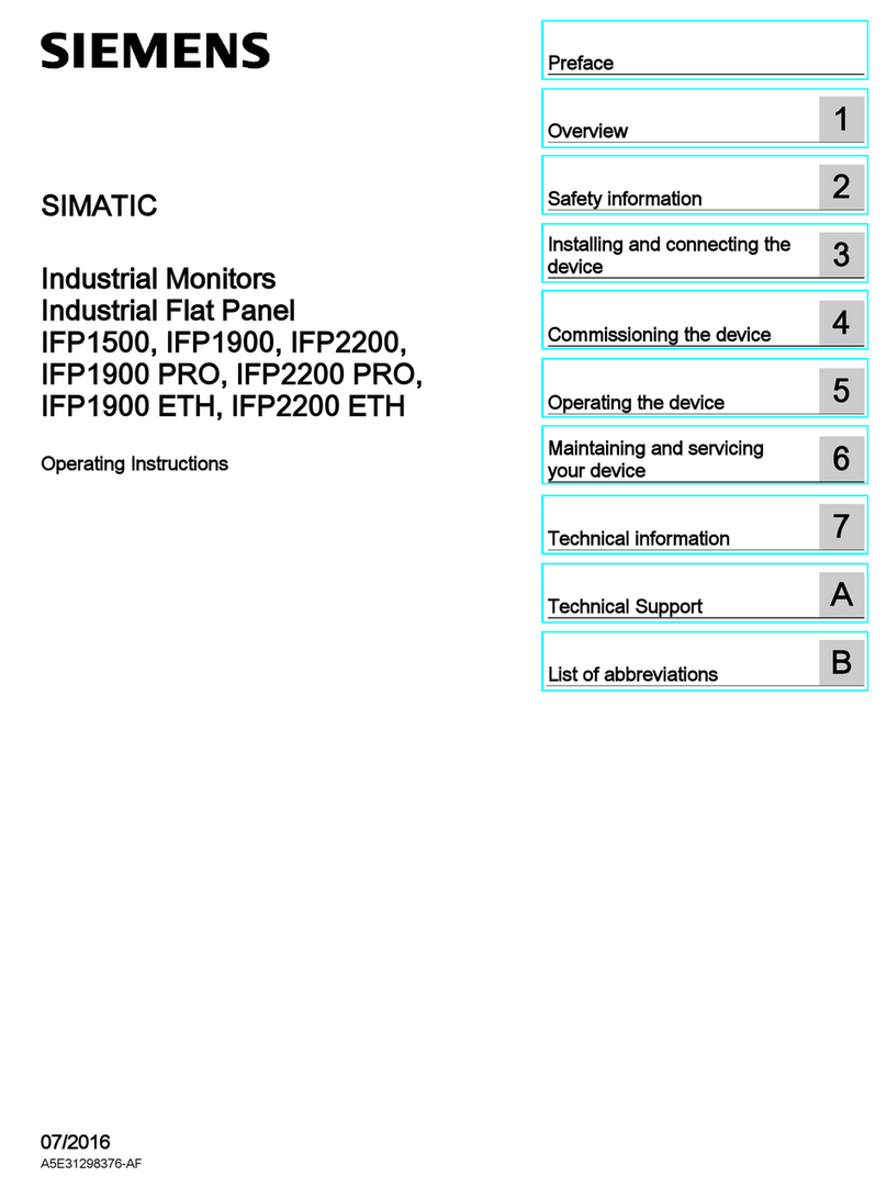 Siemens SIMATIC Industrial Flat Panel IFP2200 User manual Siemens SIMATIC Industrial Flat Panel IFP2200 User manual