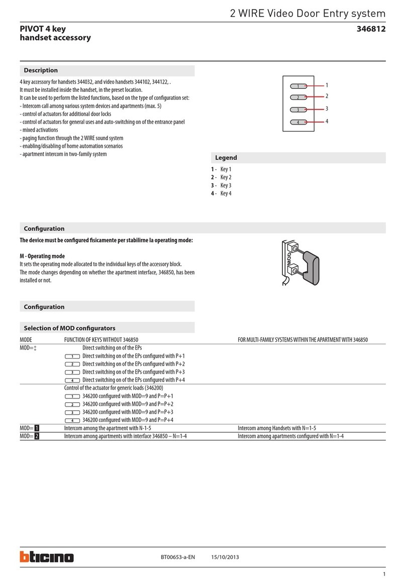 Bticino 346812 manual
