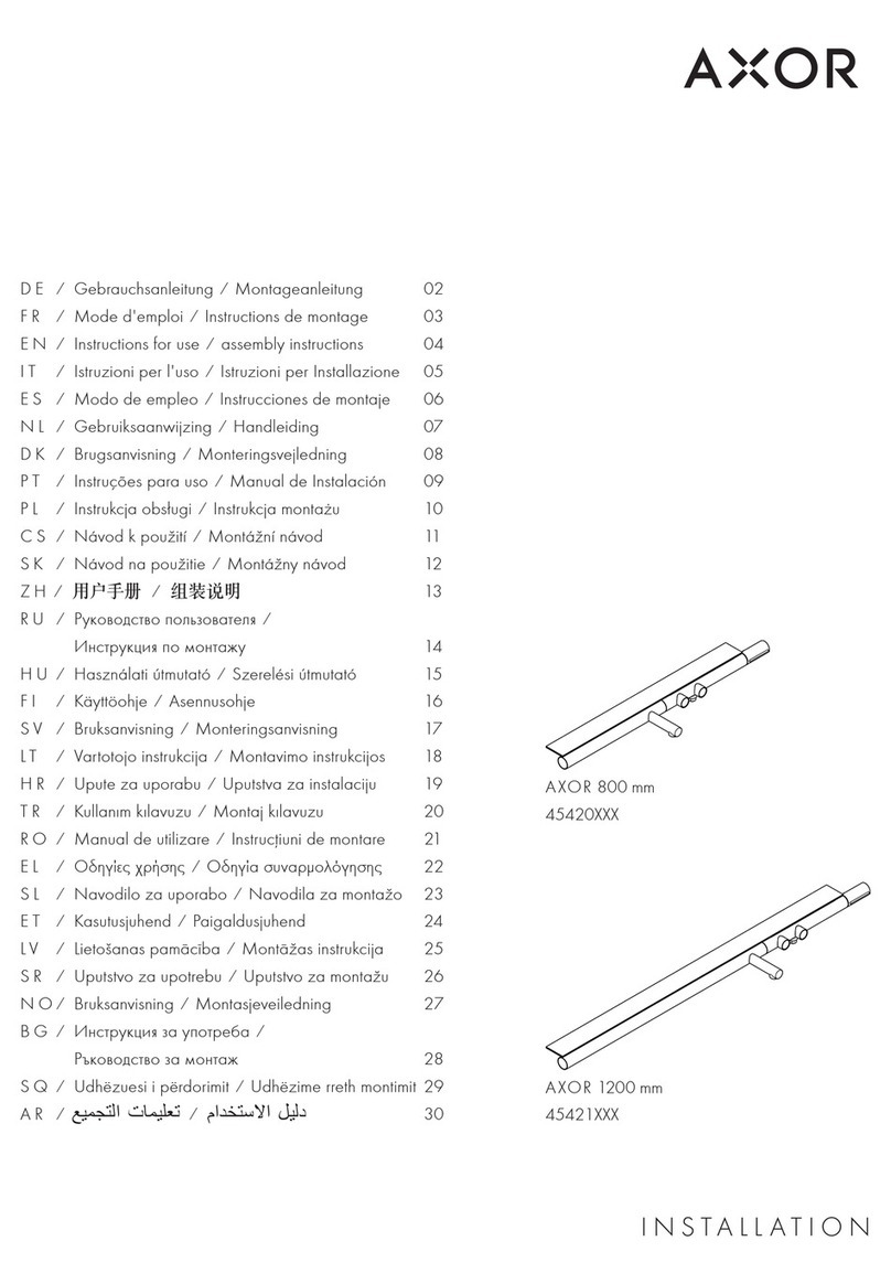 Hans Grohe AXOR 1200mm 45421 Instructions for use/assembly instructions