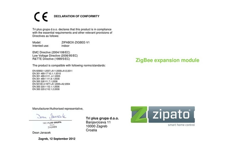Zipato ZIPABOX-ZIGBEE-V1 manual