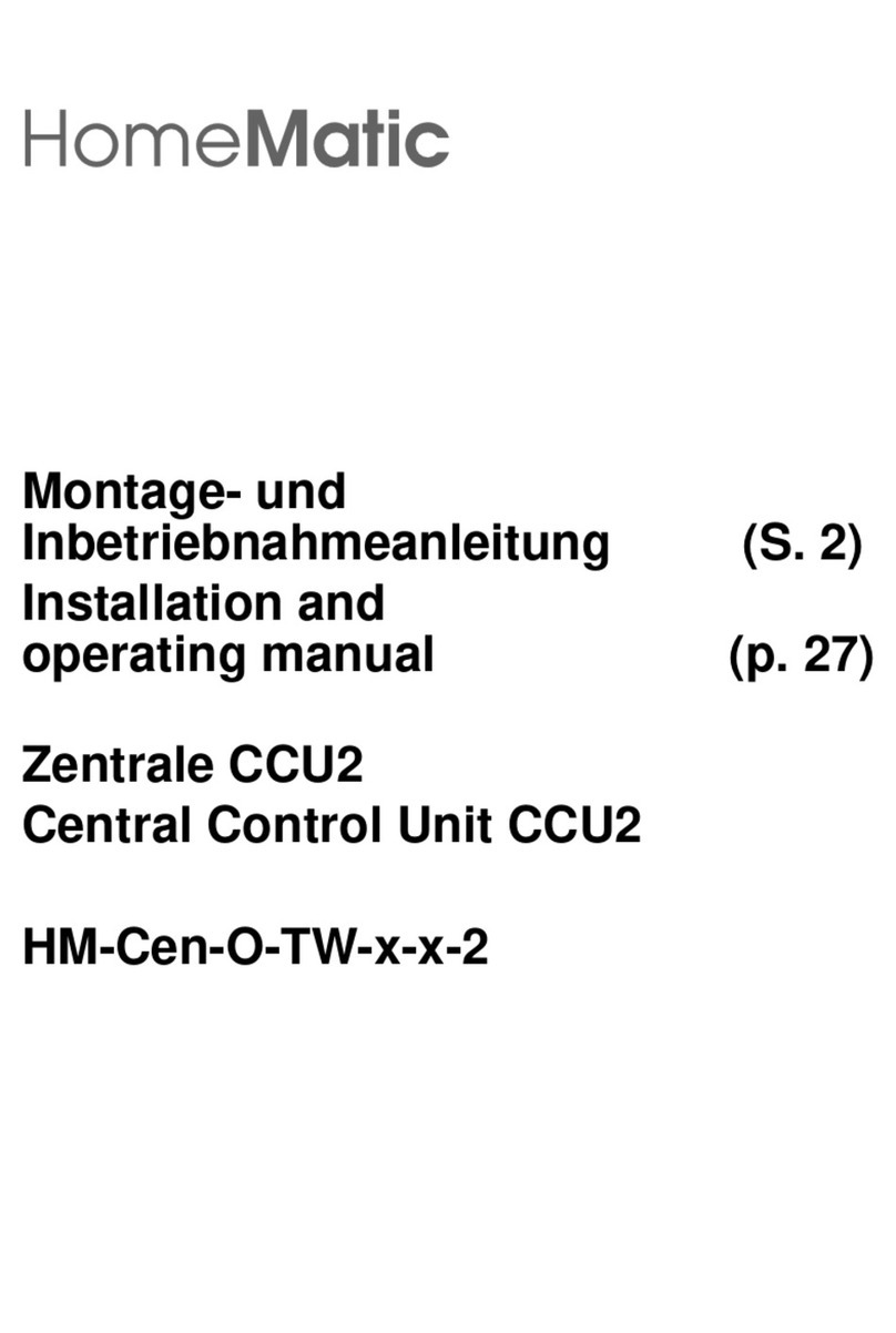 HomeMatic CCU2 HM-Cen-O-TW-2 Series Installation and operating manual