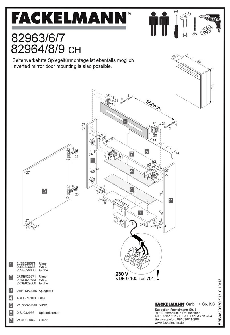 Fackelmann 82963 Instructions for mounting and use Fackelmann 82963 Instructions for mounting and use