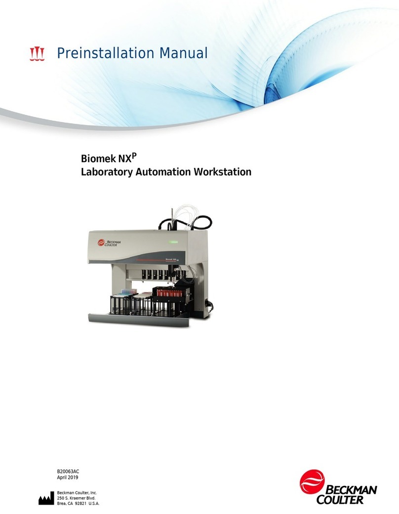 Beckman Coulter Biomek NXP Preinstallation manual Beckman Coulter Biomek NXP Preinstallation manual