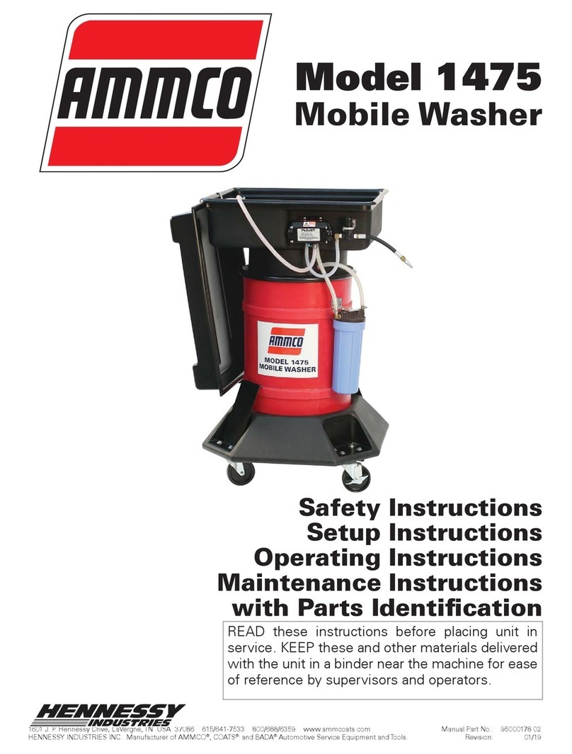 HENNESSY INDUSTRIES AMMCO 1475 Safety Instructions, Setup Instructions, Operating Instructions, Maintenance Instructions with Parts