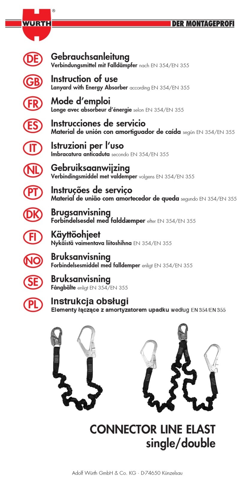 Würth Elast Single Instructions of use