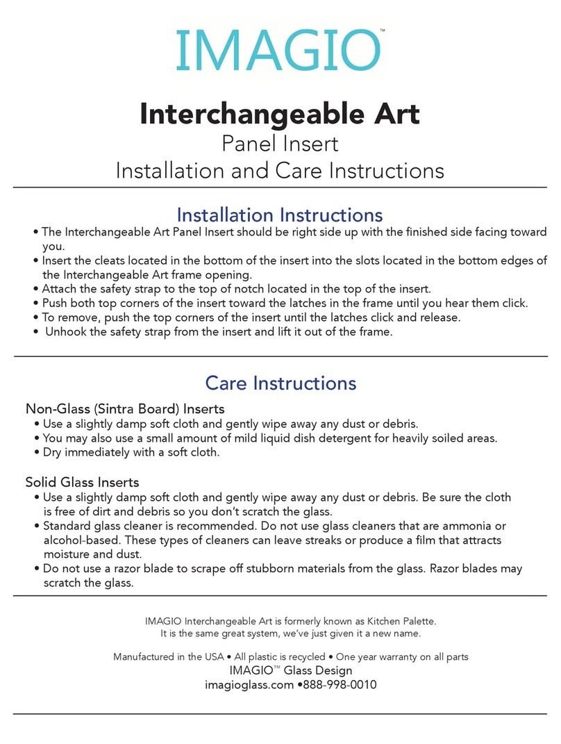 IMAGIO Interchangeable Art INSTALLATION AND CARE INSTRUCTIONS