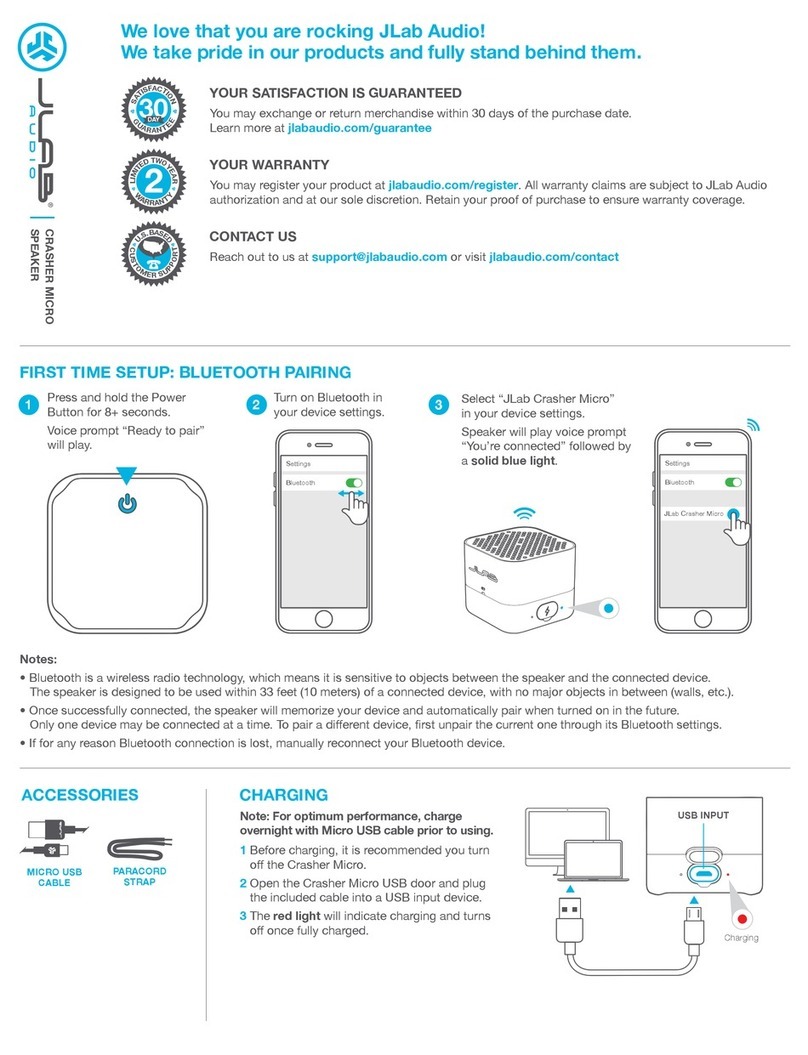 JLab Audio CRASHER MICRO quick start guide