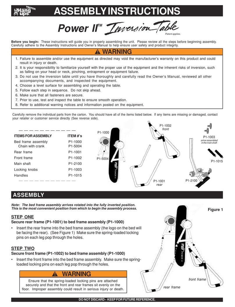 Hang ups Teeter Power II Inversion Table Assembly instructions Hang ups Teeter Power II Inversion Table Assembly instructions