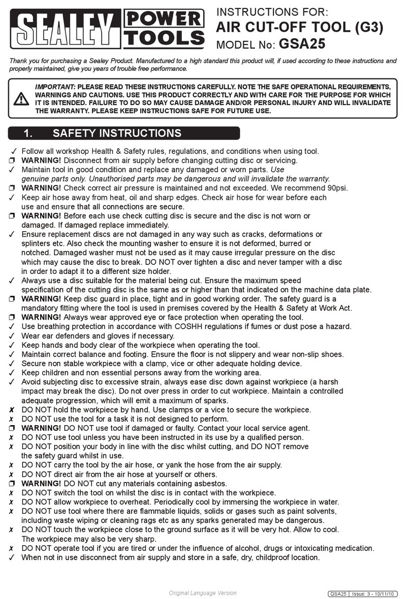 Sealey G3 Series User manual