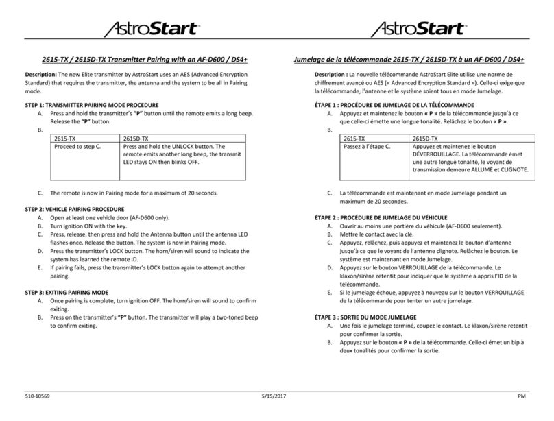 AstroStart Elite 2615D-TX quick start guide