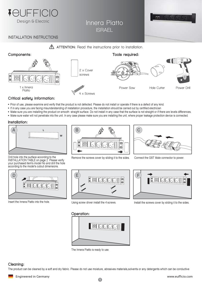 Eufficio Innera Piatto installation instructions