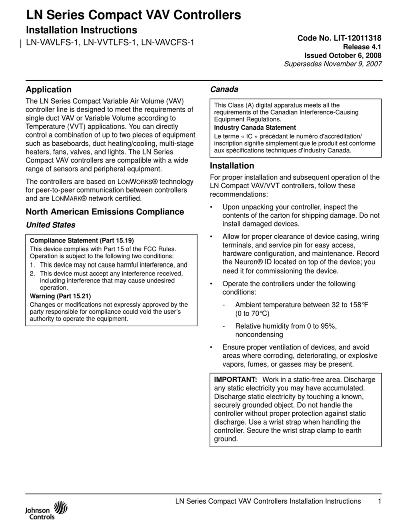 Johnson Controls LN Series User manual Johnson Controls LN Series User manual