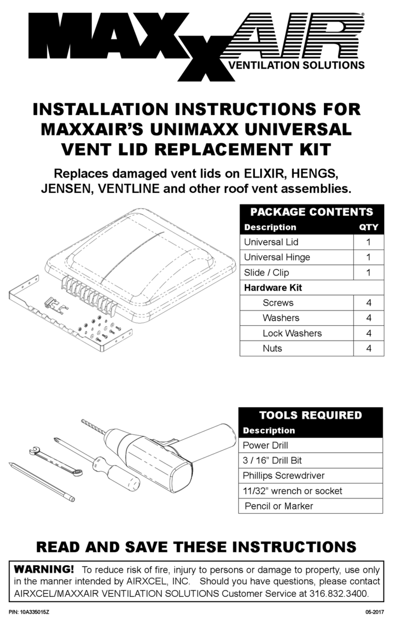 Maxxair UNIMAXX installation instructions