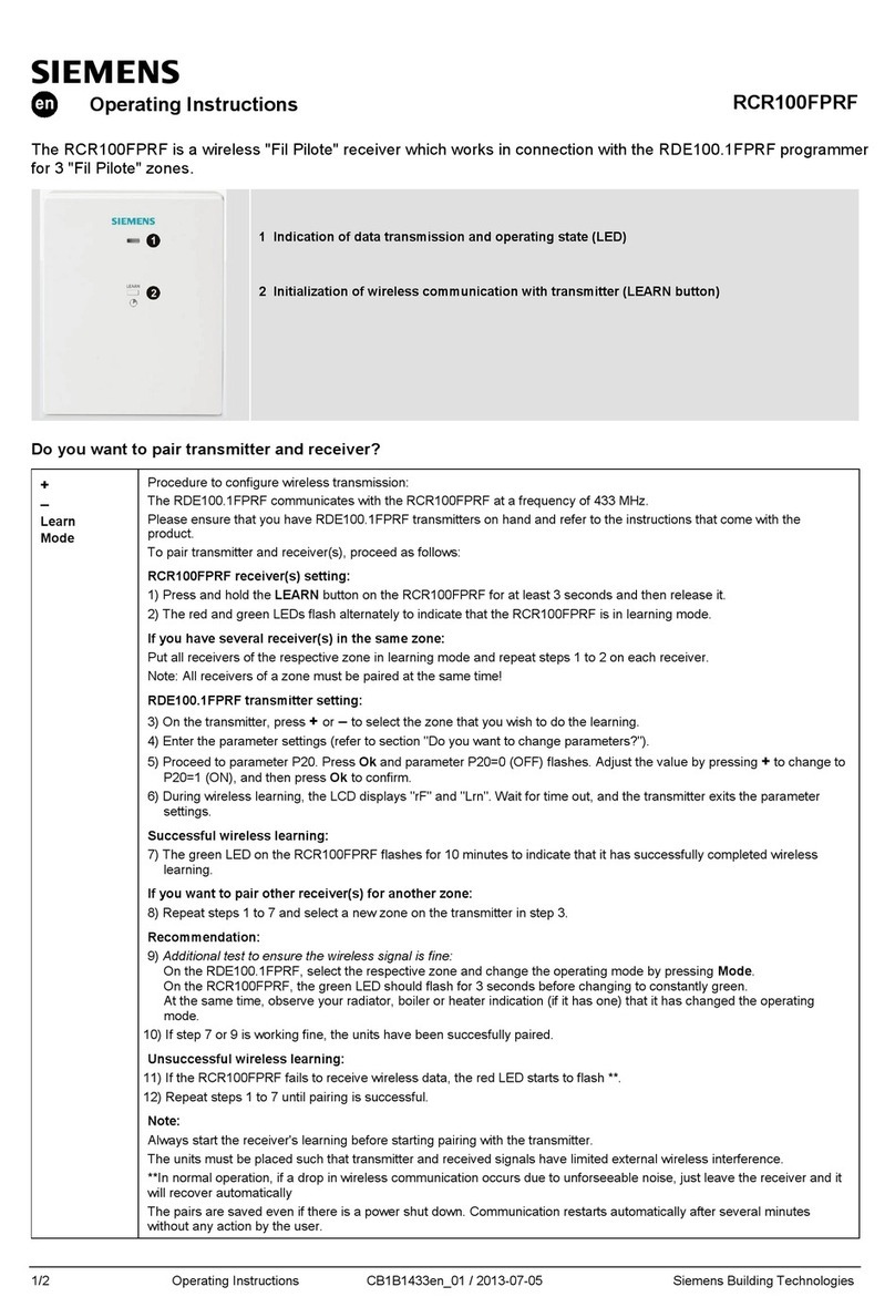 Siemens RCR100FPRF User manual