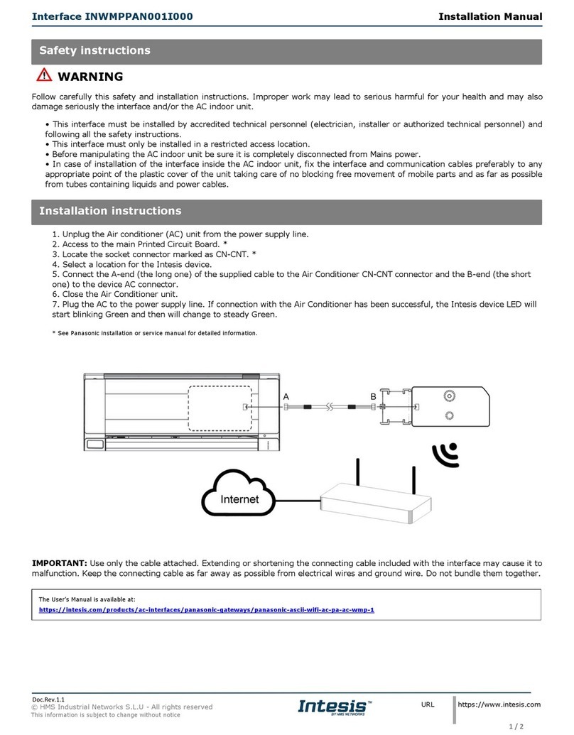 Intesis INWMPPAN001I000 installation manual