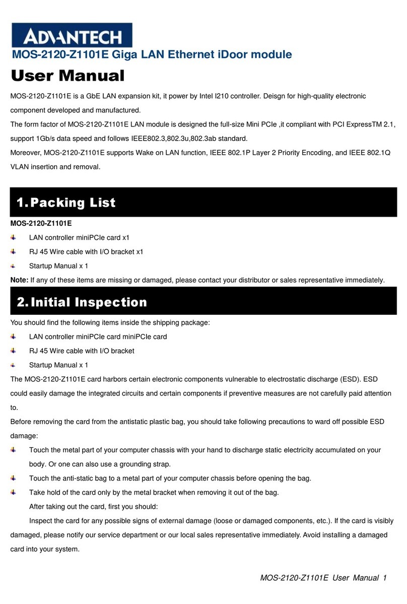 Advantech MOS-2120-Z1101E User manual