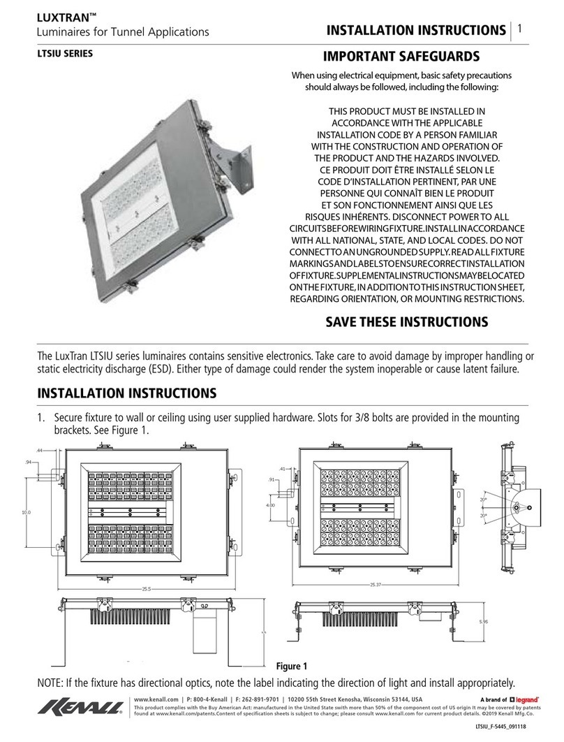 LEGRAND Kenall LUXTRAN LTSIU Series installation instructions