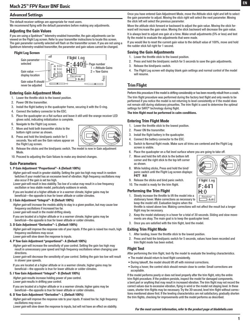 Horizon Hobby Mach 25 BLH8980 Advanced Settings