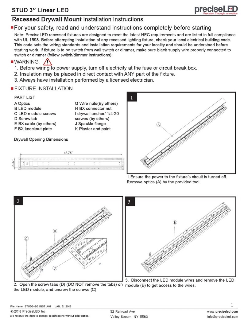 PreciseLED STUD 3" Linear LED installation instructions