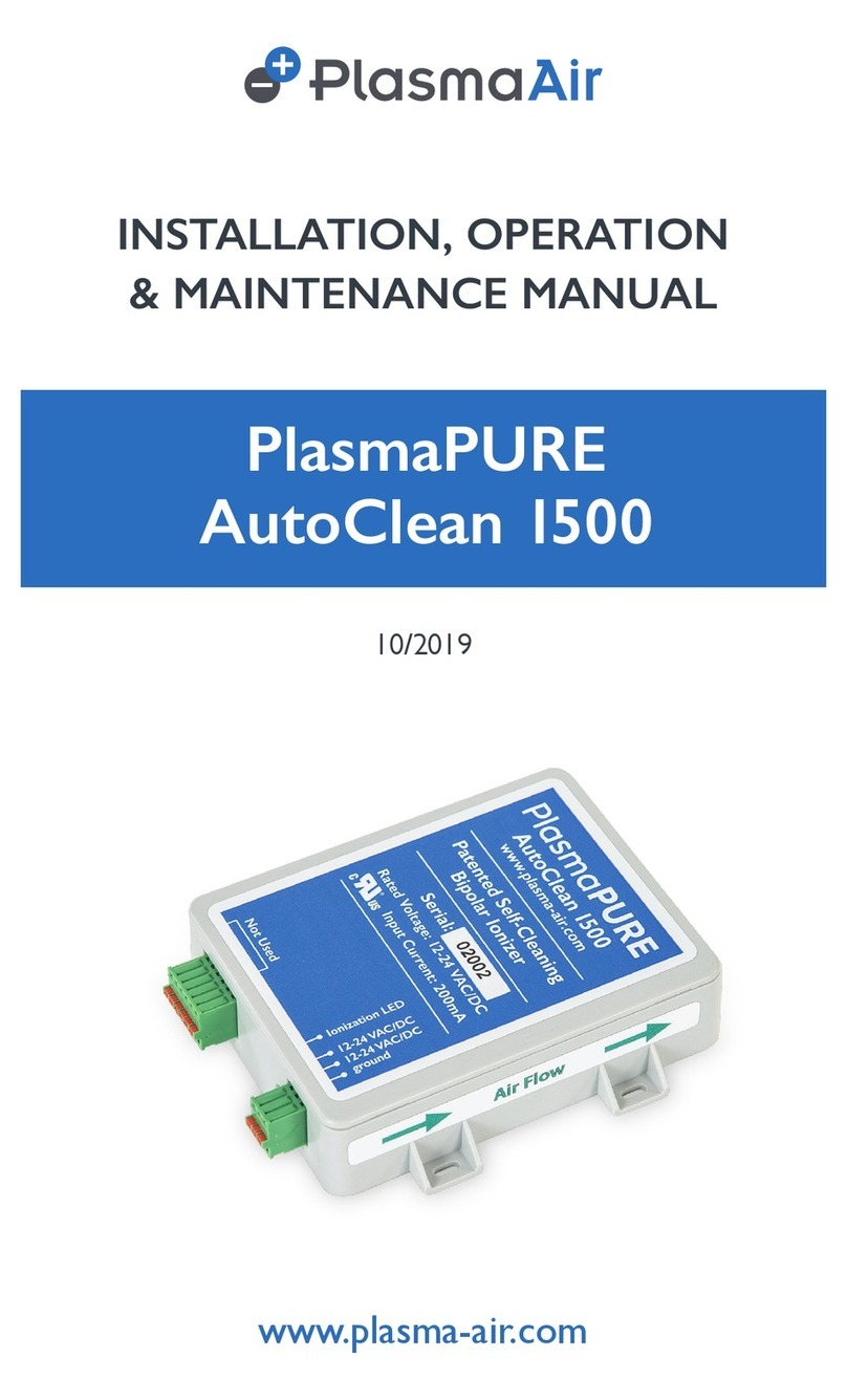 Plasma Air PlasmaPURE AutoClean 1500 Instruction manual