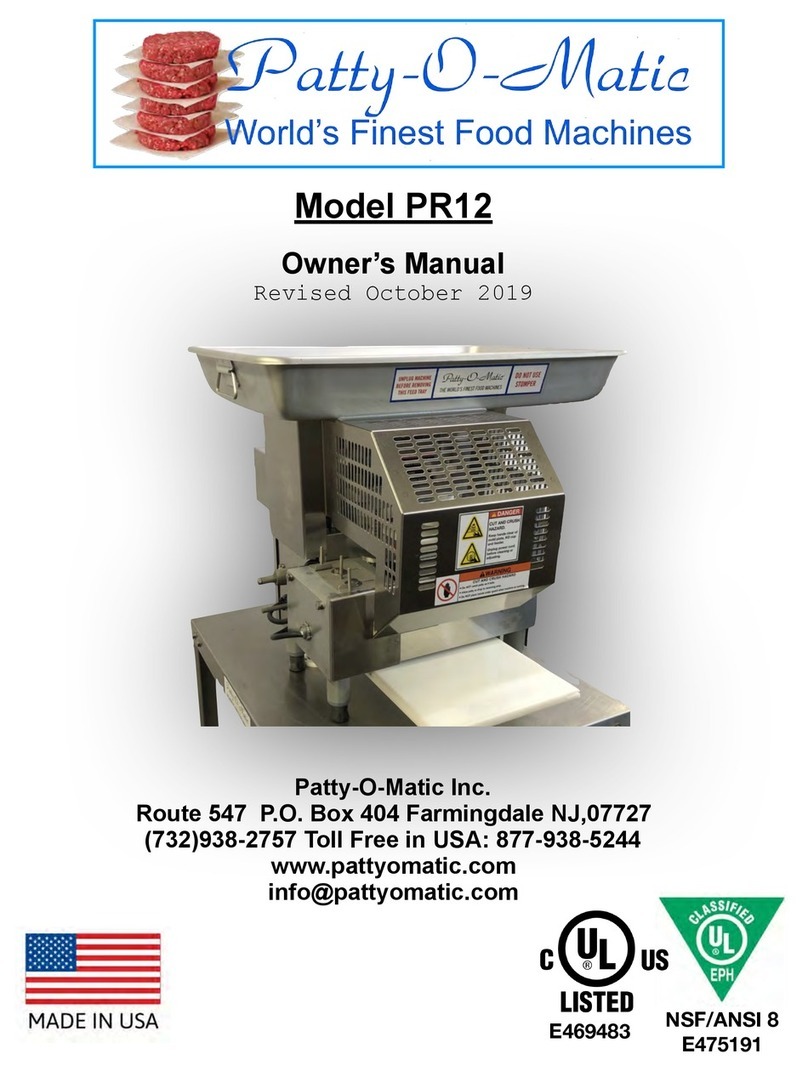 Patty-O-Matic PR12 owner's manual