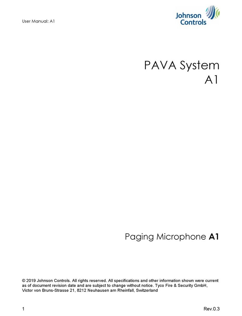Johnson Controls PAVA System A1 user manual
