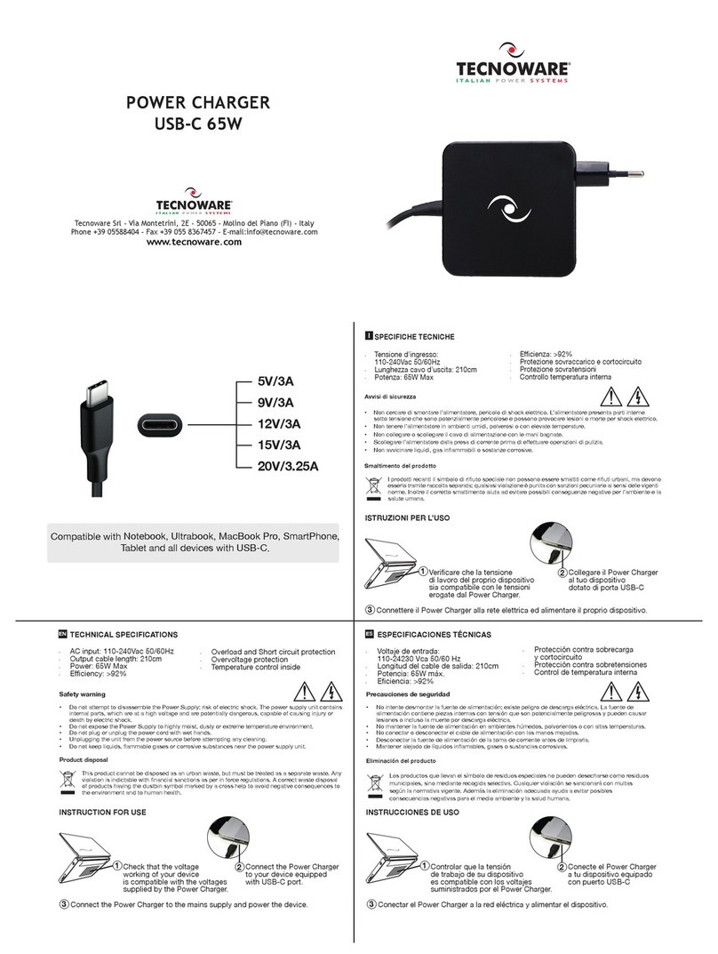 Tecnoware USB-C 65W quick start guide