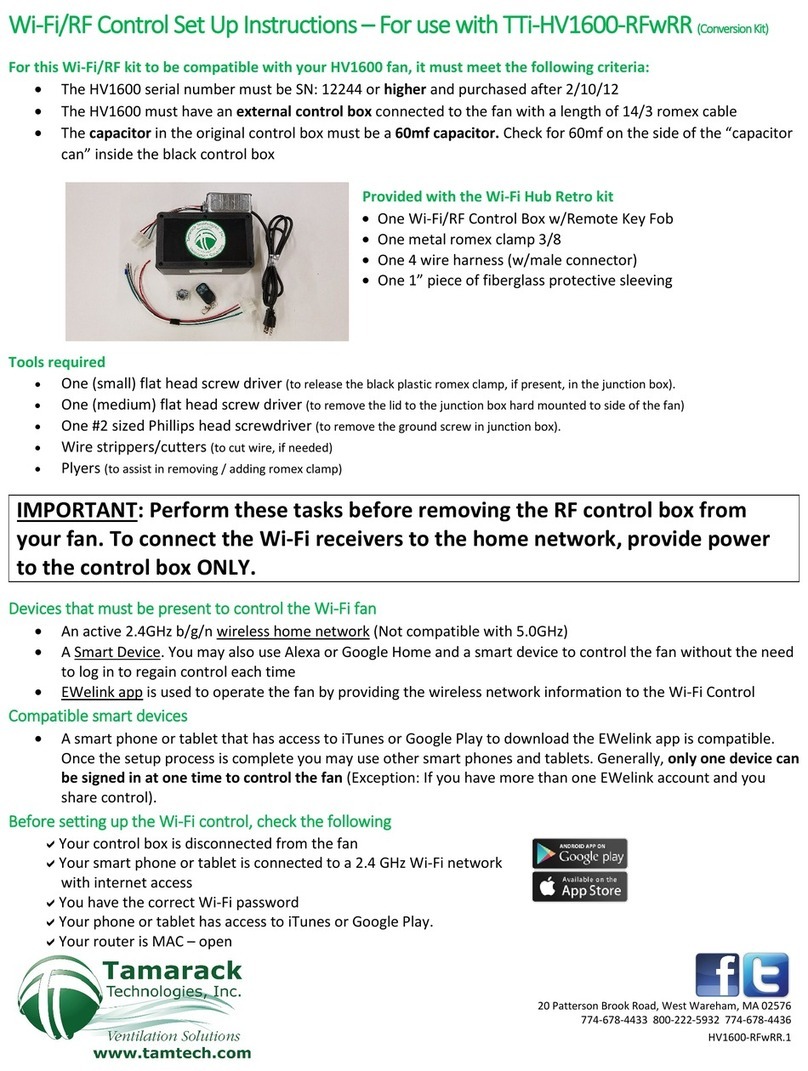 Tamarack Technologies TTi-HV1600-RFwRR Manual