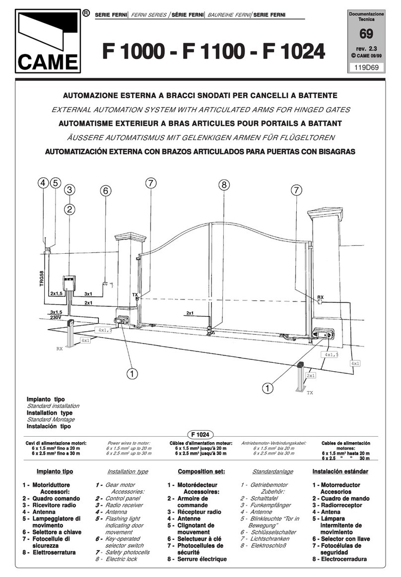 CAME Ferni Series User manual