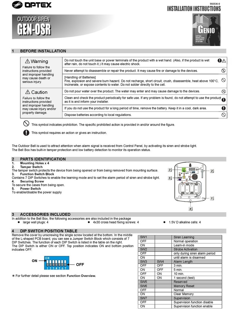 Optex GEN-OSR installation instructions