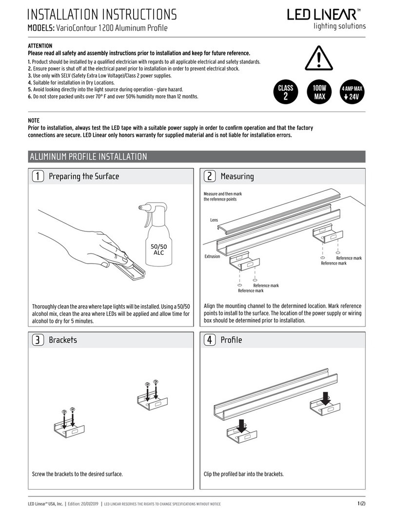 LED Linear VarioContour 1200 Aluminum Profile installation instructions
