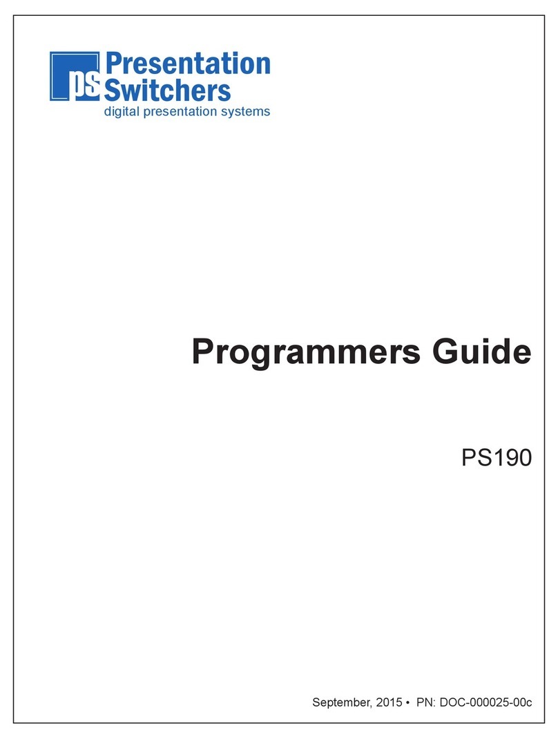 Presentation Switchers PS190 Programmer's guide Presentation Switchers PS190 Programmer's guide