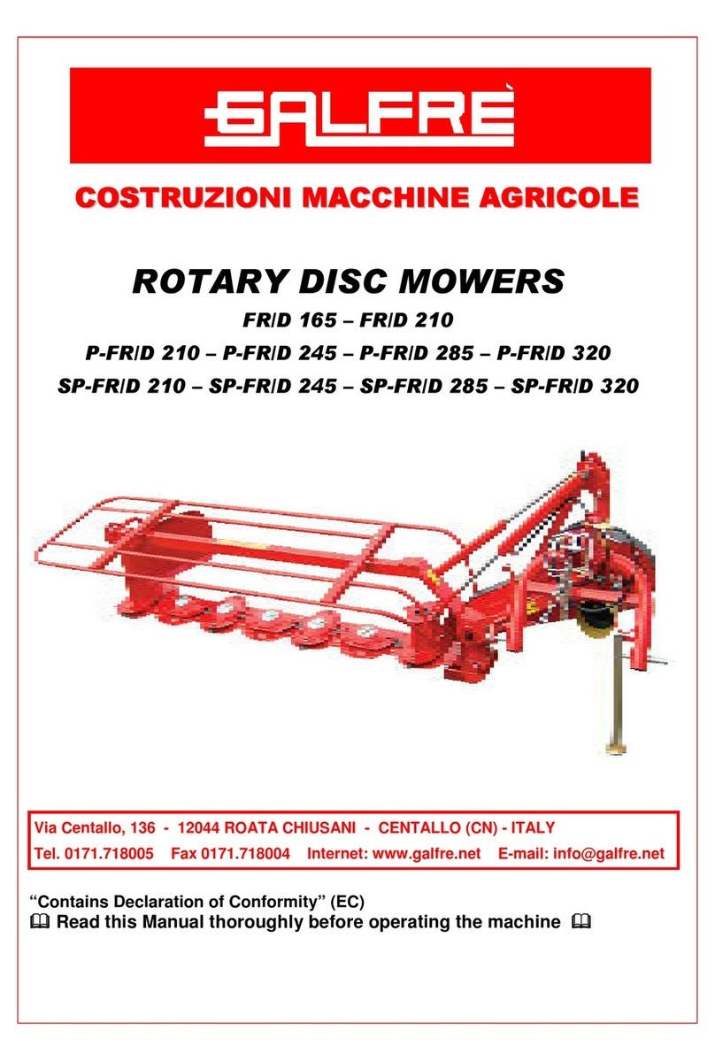 Galfre FR/D 165 Operator and  maintenance manual