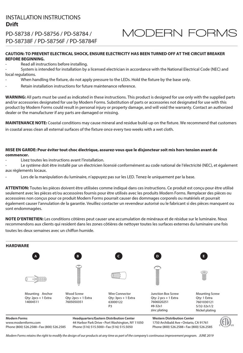 Modern Forms Drift Series User manual