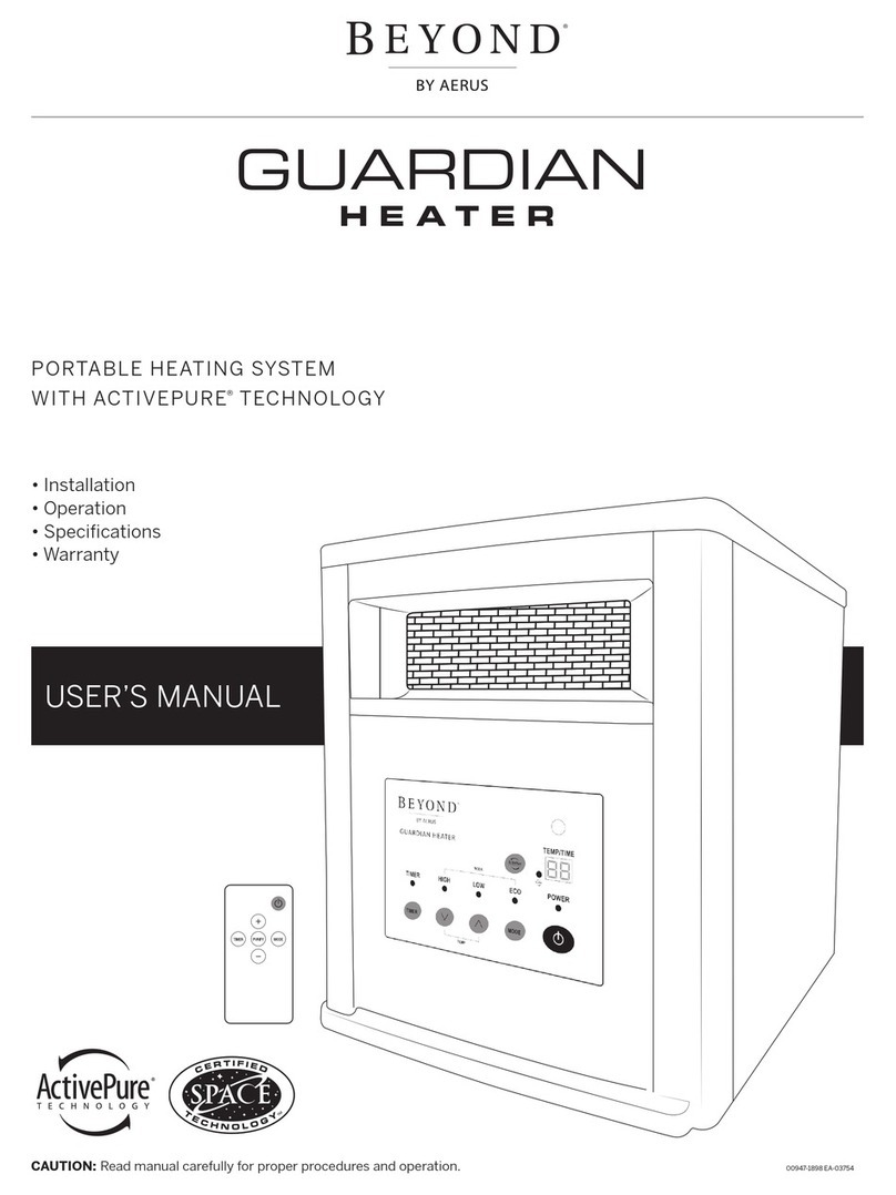 Aerus BEYOND GUARDIAN HEATER user manual