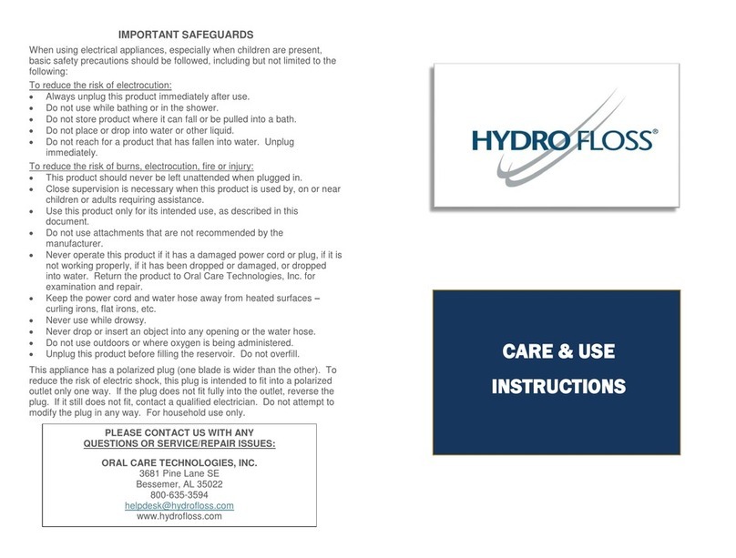 HYDRO FLOSS HYDRO FLOSS Care & use instructions