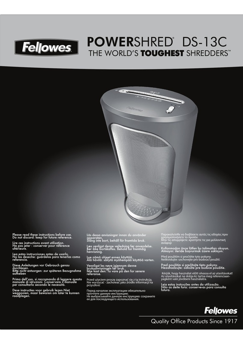 Fellowes POWERSHRED DS-13C manual
