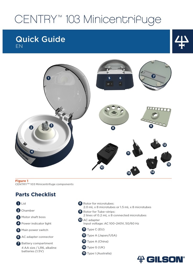 Gilson CENTRY 103 Minicentrifuge User manual
