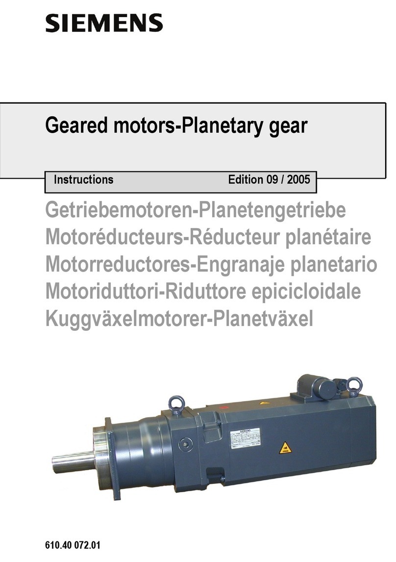 Siemens Geared motors-Planetary gear instructions